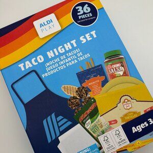 Aldi TACO NIGHT SET 36pc Grocery Dinner Food Kids Toy Pretend Play Set NEW